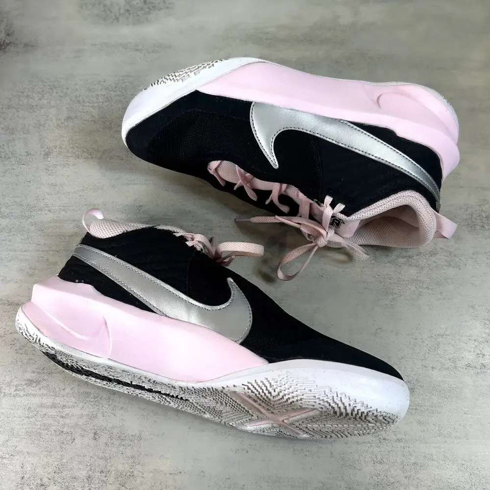 Nike Team Hustle Sneakers Black/Pink 5Y CW6735-003 Basketball Shoe Y2K Athletic